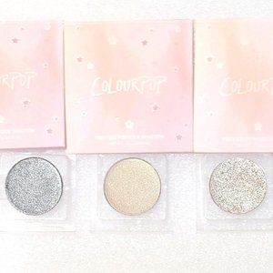 ColourPop Lot Set Pressed Powder Eyeshadow Single Refill Pan Silver Ivory